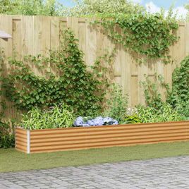 OLHCOVE Garden Raised Bed Light 970x50x36 cm Galvanised Steel - Brown