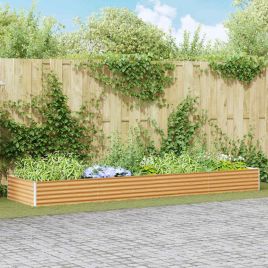 OLHCOVE Garden Raised Bed 390x100x36 cm Galvanised Steel