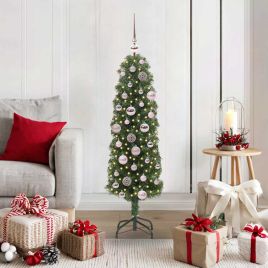 CLOVYN Artificial Christmas Tree with 150 LEDs with Stand Green 120 cm