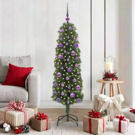 CLOVYN Artificial Christmas Tree with 150 LEDs with Stand Green 150 cm