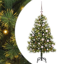 EVERIS Artificial Hinged Christmas Tree with Cones Green 150 cm