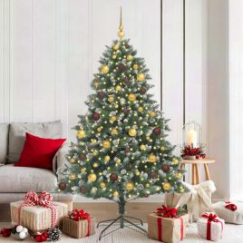 EMVER Artificial Christmas Tree with 300 LEDs with Stand Green 180 cm