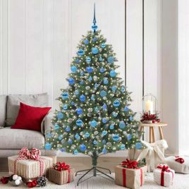 EMVER Artificial Christmas Tree with 300 LEDs with Stand Green 180 cm