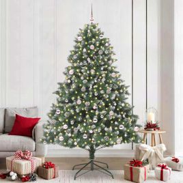 EMVER Artificial Christmas Tree with 300 LEDs with Stand Green 240 cm