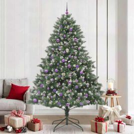 EMVER Artificial Christmas Tree with 300 LEDs with Stand Green 240 cm