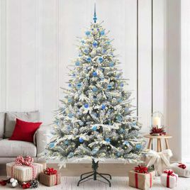 FELWIN Artificial Pre-lit Christmas Tree with Ball Set Green 240 cm