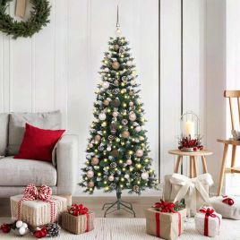 BRINLO Artificial Christmas Tree with 150 LEDs with Stand Green 150 cm