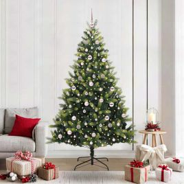 BRISKA Artificial Hinged Christmas Tree 300 LEDs Green 210 cm