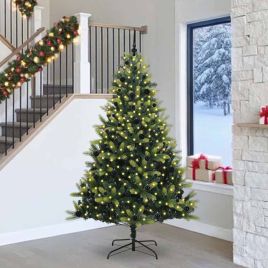 BRISKA Artificial Hinged Christmas Tree 300 LEDs Green 240 cm