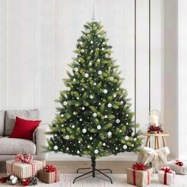 BRISKA Artificial Hinged Christmas Tree 300 LEDs Green 240 cm