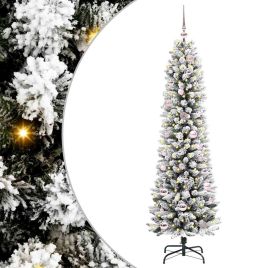 BRISKA Artificial Christmas Tree with 150 LEDs Green and white 150 cm