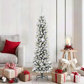 BRISKA Artificial Christmas Tree with 150 LEDs Green and white 150 cm