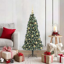 FIRDEN Artificial Pre-lit Christmas Tree with Ball Set Green 120 cm