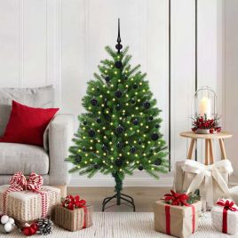 BRISNO Christmas Tree with 150 LEDs with Stand Green 120 cm PE