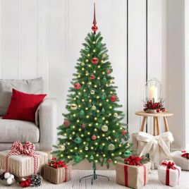 BRISNO Christmas Tree with 150 LEDs with Stand Green 150 cm PE