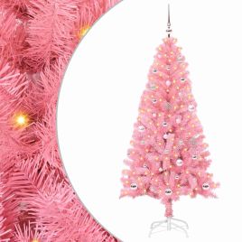 CINDOR Christmas Tree with 150 LEDs with Stand Pink 150 cm PVC