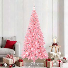 CINDOR Christmas Tree with 300 LEDs with Stand Pink 210 cm PVC