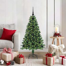 CINDEL Artificial Christmas Tree with 150 LEDs with Stand Green 120 cm