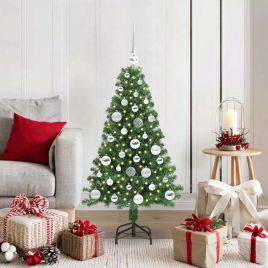 CINDEL Artificial Christmas Tree with 150 LEDs with Stand Green 120 cm
