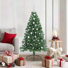 EMBERI Artificial Pre-lit Christmas Tree Green 150 cm PVC