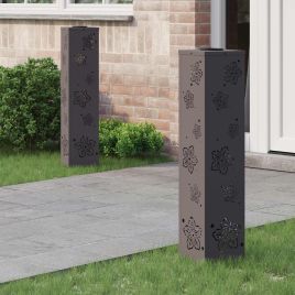 NIEBRO Solar LED Pathway Light 2 pcs Cold Rolled Steel - Black