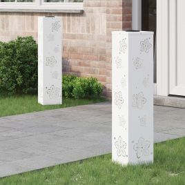 NIEBRO Solar LED Pathway Light 2 pcs Cold Rolled Steel - White
