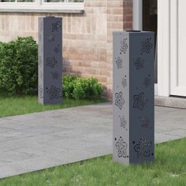 NIEBRO Solar LED Pathway Light 2 pcs Anthracite Cold Rolled Steel