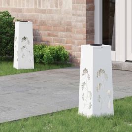 NIEBRO Solar LED Pathway Light 2 pcs Cold Rolled Steel - White