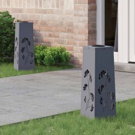 NIEBRO Solar LED Pathway Light 2 pcs Anthracite Cold Rolled Steel