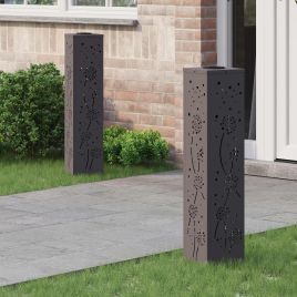 NIEBRO Solar LED Pathway Light 2 pcs Cold Rolled Steel - Black