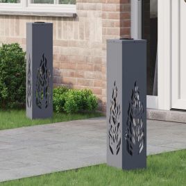 NIEBRO Solar LED Pathway Light 2 pcs Anthracite Cold Rolled Steel