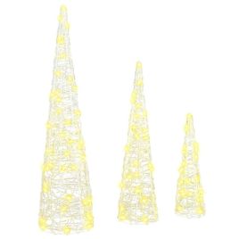 MISTLEA Christmas Tree 3 pcs Warm white 20 x 20 x 80 cm Acrylic