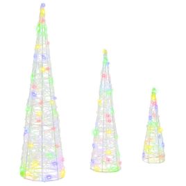 MISTLEA Christmas Tree 3 pcs Multicolour 20 x 20 x 80 cm Acrylic