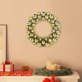 FROSTIQ Christmas Ball Wreathes 2 pcs Gold 33 x 33 x 7 cm Polystyrene