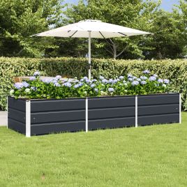 TEVFORD Planter Anthracite 240x80x45 cm Steel