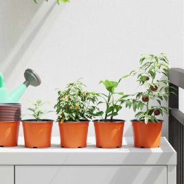 TOHVALE Flower Pot 50 pcs Ceramic Dia 10x8 cm Plastic