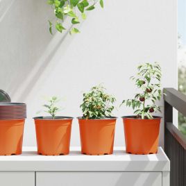 TOHVALE Flower Pot 100 pcs Ceramic Dia 15x13 cm Plastic