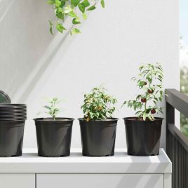 TOHVALE Flower Pot 200 pcs Dia 15x13 cm Plastic - Black
