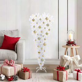 CUDWIN Artificial Christmas Tree with Stand White 120 cm PVC and Steel