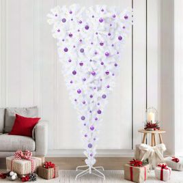 FIRROX Artificial Christmas Tree with Stand White 240 cm PVC and Steel