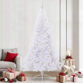 FLURRA Artificial Christmas Tree with Stand White 240 cm PVC and Steel