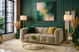 SERINZE Fabric 3 Seater Sofa - Mocha