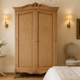 Wardrobe - ALDERBROOK 2 Door Wardrobe Light Wood 119cm