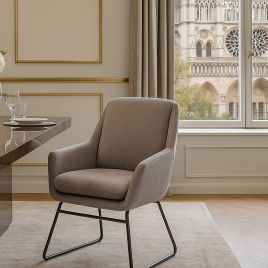 ASHBURY Fabric Armchair - Light Grey