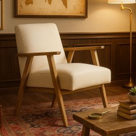 ASHCROFT Linen Armchair - Natural