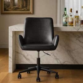 BRIMSTONE PU Leather Swivel Chair - Charcoal