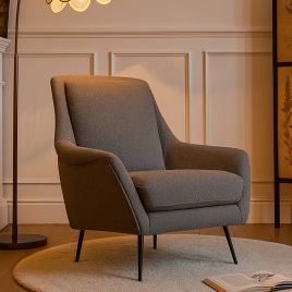 CROMWELL Linen Armchair Dark Grey