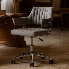 DALEWOOD Fabric Swivel Chair - Grey