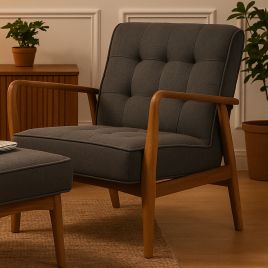 GREENLEIGH Linen Armchair Dark Grey