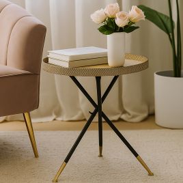 HAZELMERE Metal Side Table - Gold